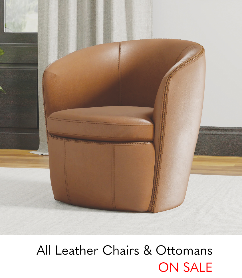 All Leather Chairs & Ottomans On Sale